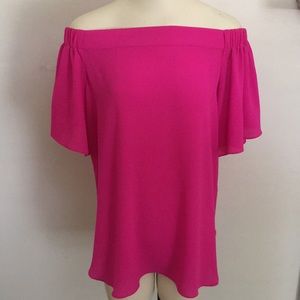 Bright pink off the shoulder top/tunic